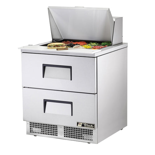 True TFP-32-12M-D-2-HC 32" Sandwich/Salad Prep Table w/ Refrigerated Base, 115v-cityfoodequipment.com