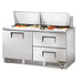 True TFP-64-24M-D-2-HC 64" Sandwich/Salad Prep Table w/ Refrigerated Base, 115v-cityfoodequipment.com