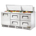 True TFP-72-30M-D-4-HC 72" Sandwich/salad Prep Table W/ Refrigerated Base, 115v-cityfoodequipment.com
