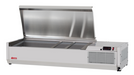 Turbo Air CTST-1200-13-N 47 1/4" E-Line Countertop Refrigerated Prep Rail - Hinged Lid-cityfoodequipment.com