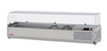 Turbo Air CTST-1200G-N 48 3/8" E-Line Countertop Refrigerated Prep Rail w/ Sneeze Guard-cityfoodequipment.com