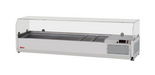 Turbo Air CTST-1500G-13-N 59" E-Line Countertop Refrigerated Prep Rail w/ Sneeze Guard-cityfoodequipment.com