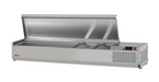 Turbo Air CTST-1500-N 60 1/4" E-Line Countertop Refrigerated Prep Rail - Hinged Lid-cityfoodequipment.com
