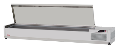 Turbo Air CTST-1800-13-N 70 7/8" E-Line Countertop Refrigerated Prep Rail - Hinged Lid-cityfoodequipment.com