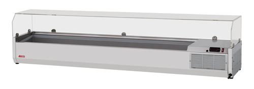Turbo Air CTST-1800G-13-N 70 7/8" E-Line Countertop Refrigerated Prep Rail w/ Sneeze Guard-cityfoodequipment.com