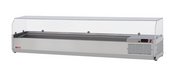 Turbo Air CTST-1800G-N 72" E-Line Countertop Refrigerated Prep Rail w/ Sneeze Guard-cityfoodequipment.com