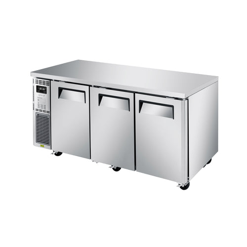 Turbo Air JURF-72-N 70 7/8" W Undercounter Refrigerator/Freezer Combo w/ (3) Sections & (3) Doors, 115v-cityfoodequipment.com