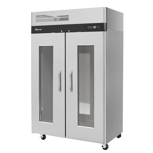 Turbo Air M3R47-2-G-N 51 3/4" Two Section Reach In Refrigerator, (2) Left/Right Hinge Glass Doors, 115v-cityfoodequipment.com