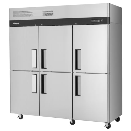 Turbo Air M3R72-6-N 77 3/4" Three Section Reach In Refrigerator, (6) Left/Right Hinge Solid Doors, 115v-cityfoodequipment.com
