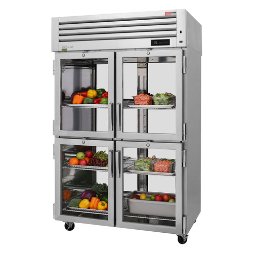 Turbo Air PRO-50-4R-G-PT-N 51 3/4" Two Section Pass Thru Refrigerator, (8) Left/Right Hinge Glass Doors, 115v-cityfoodequipment.com