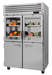 Turbo Air PRO-50R-GSH-N 52" Two Section Reach In Refrigerator, (2) Solid Doors & (2) Glass Doors, Left/Right Hinge, 115v-cityfoodequipment.com