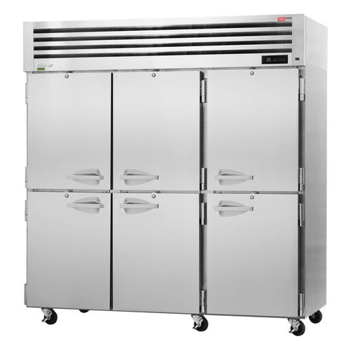 Turbo Air PRO-77-6R-N 77 3/4" Three Section Reach In Refrigerator, (6) Left/Right Hinge Solid Doors, 115v-cityfoodequipment.com
