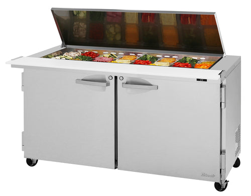 Turbo Air PST-60-24-N-FL 60 1/4" PRO Series Mega Top Sandwich/Salad Prep Table w/ Refrigerated Base, 115v-cityfoodequipment.com
