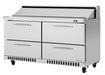 Turbo Air PST-60-D4-FB-N 60 1/4" PRO Series Sandwich/Salad Prep Table w/ Refrigerated Base, 115v-cityfoodequipment.com
