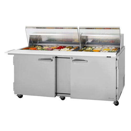 Turbo Air PST-72-30-N-CL 72 5/8" PRO Series Mega Top Sandwich/Salad Prep Table w/ Refrigerated Base, 115v-cityfoodequipment.com