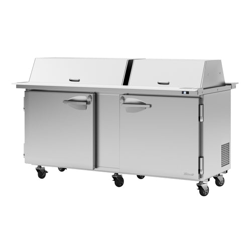 Turbo Air PST-72-30-N-DS 72 5/8" PRO Series Mega Top Dual Sided Sandwich/Salad Prep Table w/ Refrigerated Base, 115v-cityfoodequipment.com