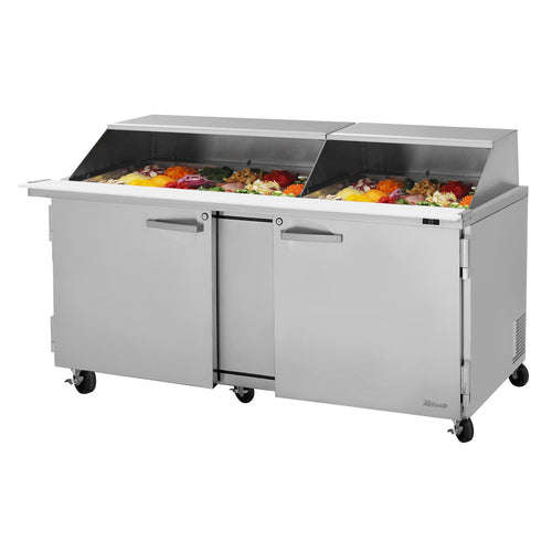 Turbo Air PST-72-30-N-SL 72 5/8" PRO Series Mega Top Sandwich/Salad Prep Table w/ Refrigerated Base, 115v-cityfoodequipment.com