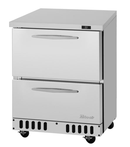 Turbo Air PUR-28-D2-FB-N 27 1/2" W Undercounter Refrigerator w/ (1) Section & (2) Drawers, 115v-cityfoodequipment.com