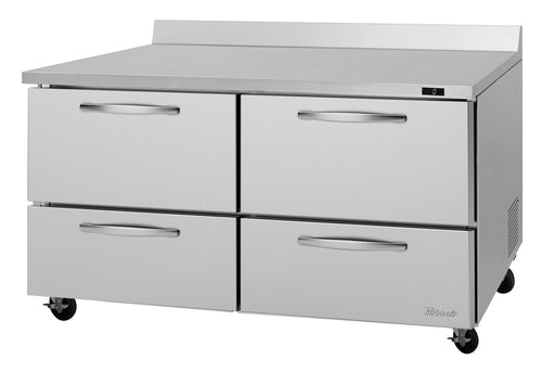 Turbo Air PWF-60-D4-N 60 1/4"W Worktop Freezer w/ (2) Sections & (4) Drawers, 115v-cityfoodequipment.com