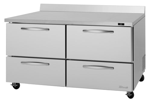 Turbo Air PWR-60-D4-N 60 1/4" Worktop Refrigerator w/ (2) Sections, 115v-cityfoodequipment.com