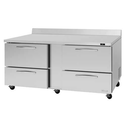 Turbo Air PWR-72-D4-N 72 5/8" Worktop Refrigerator w/ (2) Sections, 115v-cityfoodequipment.com
