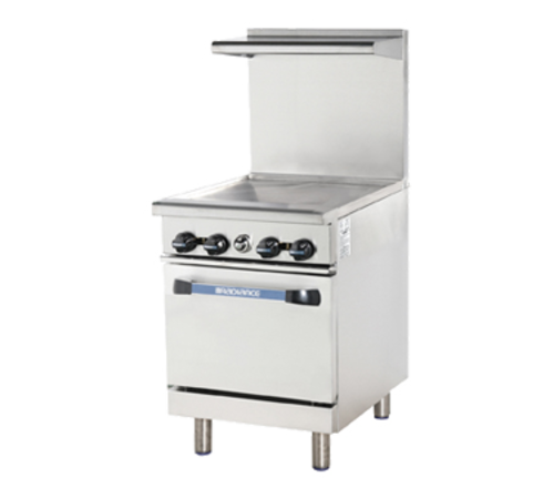 Turbo Air TAR-24G 24" Gas Range W/ Full Griddle & Standard Oven, Natural Gas-cityfoodequipment.com