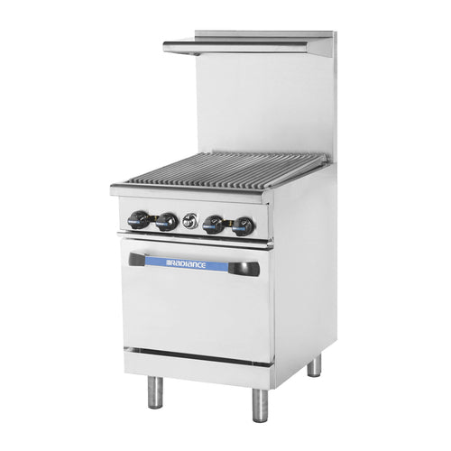 Turbo Air TAR-24RB 24" Gas Range w/ Full Charbroiler & Standard Oven, Natural Gas-cityfoodequipment.com