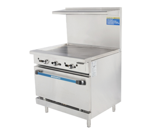 Turbo Air TAR-36G 36" Gas Range W/ Full Griddle & Standard Oven, Natural Gas-cityfoodequipment.com