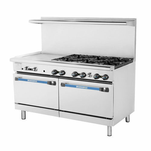 Turbo Air TARG-24G6B 60" 6 Burner Gas Range w/ Griddle & (2) Standard Ovens, Natural Gas-cityfoodequipment.com