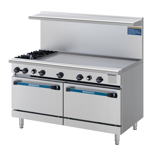 Turbo Air TARG-2B48G 60a€ 2 Burner Gas Range W/ Griddle & (2) Standard Ovens, Natural Gas-cityfoodequipment.com