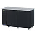 Turbo Air TBB-24-60SBD-N6 61 1/8" Bar Refrigerator - 2 Swinging Solid Doors, Black, 115v-cityfoodequipment.com