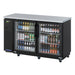 Turbo Air TBB-24-60SGD-N 61 1/8" Bar Refrigerator - 2 Swinging Glass Doors, Black, 115v-cityfoodequipment.com