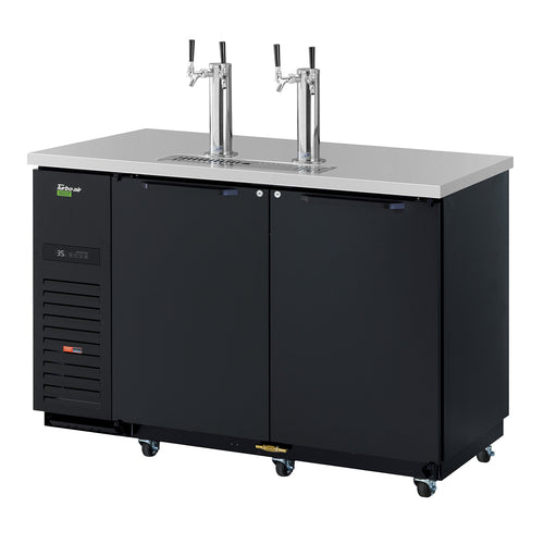 Turbo Air TBD-2SBD-N6 58 3/4" Kegerator Beer Dispenser w/ (2) 1/2 Barrel Capacity - (2) Columns, Black, 115v-cityfoodequipment.com