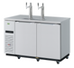 Turbo Air TBD-2SDD-N6 58 3/4" Kegerator Beer Dispenser w/ (2) 1/2 Barrel Capacity - (2) Columns, Stainless, 115v-cityfoodequipment.com
