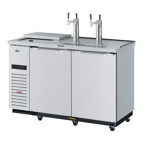 Turbo Air TCB-2SDD-N6 58 7/8" Kegerator Beer Dispenser w/ (2) 1/2 Barrel Capacity - (2) Columns, Stainless, 115v-cityfoodequipment.com