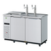 Turbo Air TCB-2SDD-N6 58 7/8" Kegerator Beer Dispenser w/ (2) 1/2 Barrel Capacity - (2) Columns, Stainless, 115v-cityfoodequipment.com