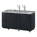 Turbo Air TCB-3SBD-N6 69 1/8" Kegerator Beer Dispenser w/ (3) 1/2 Barrel Capacity - (2) Columns, Black, 115v-cityfoodequipment.com