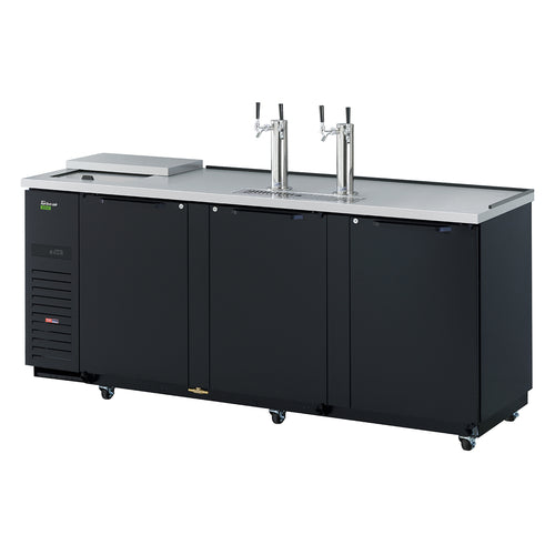 Turbo Air TCB-4SBD-N 90 3/8" Kegerator Beer Dispenser w/ (4) 1/2 Barrel Capacity - (2) Columns, Black, 115v-cityfoodequipment.com