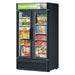 Turbo Air TGF-35SD-N 39 1/2" Two Section Display Freezer w/ Swing Doors - Bottom Mount Compressor, Black, 115v-cityfoodequipment.com