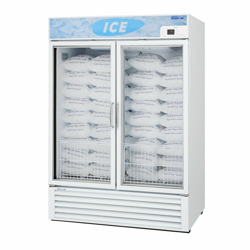 Turbo Air TGIM-49W-N 54" Indoor Ice Merchandiser w/ Bottom Mount Compressor - Glass Door, 115v-cityfoodequipment.com