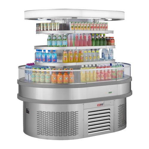 Turbo Air TIOM-20RSRS-N 48" Vertical Island Open Air Cooler w/ (4) Levels, 220v/1ph-cityfoodequipment.com