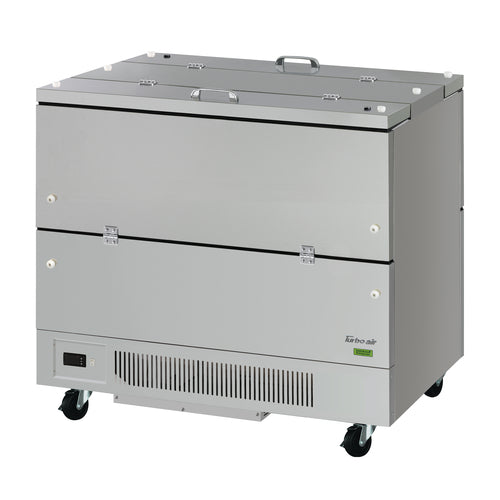 Turbo Air TMKC-49-2-SS-N6 Super Deluxe Milk Cooler w/ Dual Top & Side Access - (768) Half Pint Carton Capacity, 115v-cityfoodequipment.com
