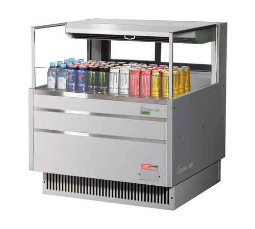 Turbo Air TOM-36L-UFD-S-1S-N 34 3/4" Horizontal Open Air Cooler w/ (1) Level, 115v-cityfoodequipment.com