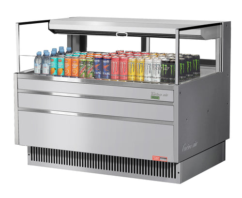 Turbo Air TOM-48L-UFD-S-1S-N 46 3/4" Horizontal Open Air Cooler w/ (1) Level, 115v-cityfoodequipment.com