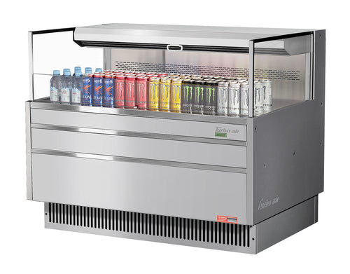 Turbo Air TOM-48L-UF-S-1S-N 46 3/4" Horizontal Open Air Cooler w/ (1) Level, 115v-cityfoodequipment.com