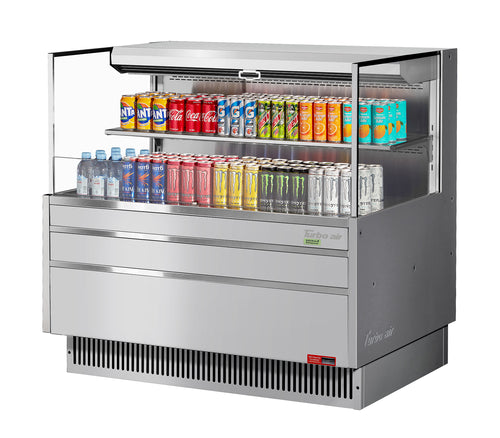 Turbo Air TOM-48L-UF-S-2S-N 46 3/4" Horizontal Open Air Cooler w/ (2) Levels, 115v-cityfoodequipment.com