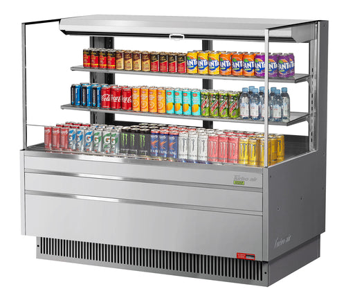 Turbo Air TOM-60L-UFD-S-3S-N 58 3/4" Horizontal Open Air Cooler w/ (3) Levels, 115v-cityfoodequipment.com
