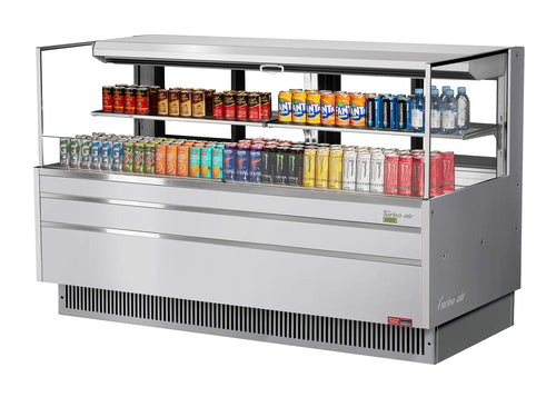 Turbo Air TOM-72L-UFD-S-2S-N 70 3/4" Horizontal Open Air Cooler w/ (2) Levels, 220v/1ph-cityfoodequipment.com