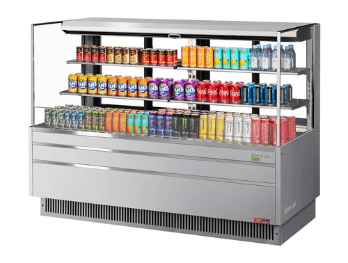 Turbo Air TOM-72L-UFD-S-3S-N 70 3/4" Horizontal Open Air Cooler w/ (3) Levels, 220v/1ph-cityfoodequipment.com
