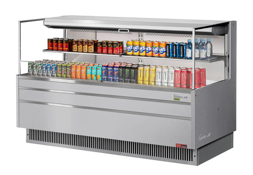 Turbo Air TOM-72L-UF-S-2S-N 70 3/4" Horizontal Open Air Cooler w/ (2) Levels, 220v/1ph-cityfoodequipment.com